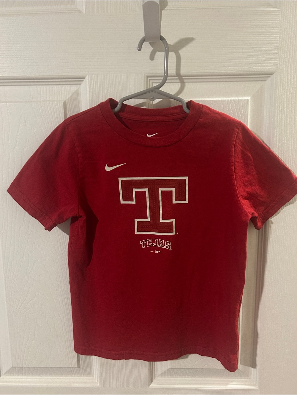 MLB Texas Rangers City Connect Nike Kids Red Tejas Short Sleeve Tee Small 7